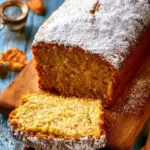 Plumcake di mele e avena appena sfornato, morbido e delizioso.