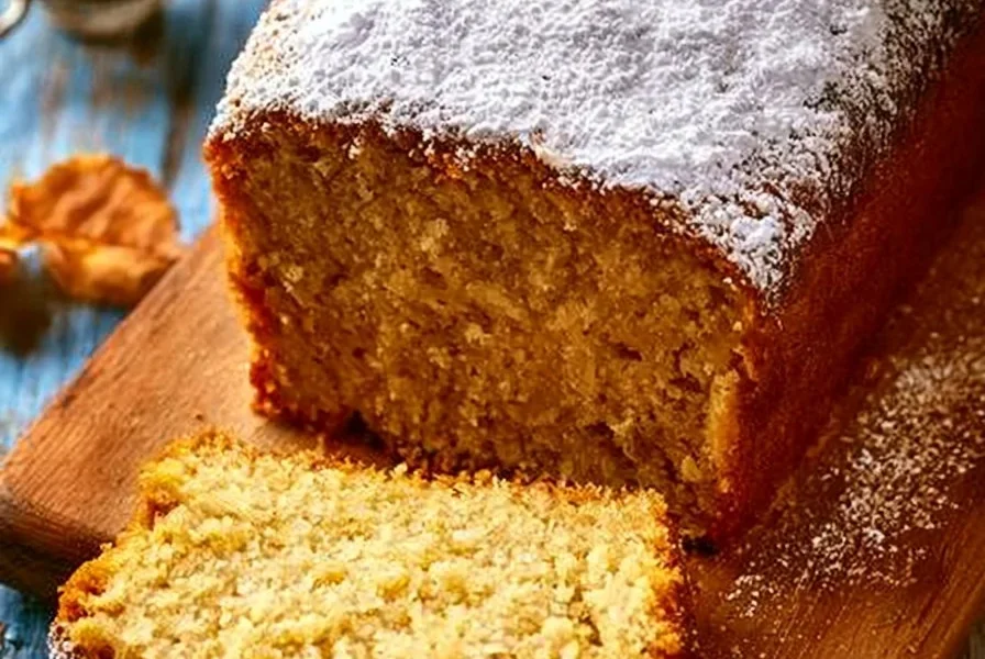 Plumcake di mele e avena appena sfornato, morbido e delizioso.