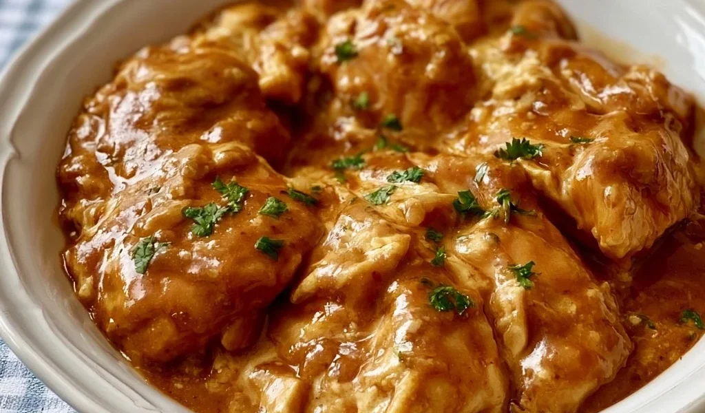 Pollo al Burro di Arachidi cucinato in pentola lenta con ingredienti freschi