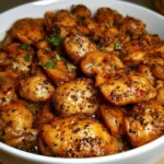 Pollo al Pepe Nero con Funghi servito su un piatto elegante