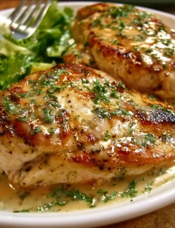 Pollo Caesar succulento e cremoso in un piatto gourmet
