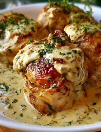 Pollo in Salsa Boursin con Aglio e Erbe Fini servito con contorno