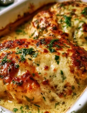 Pollo al forno con panna e parmigiano, piatto tradizionale italiano.