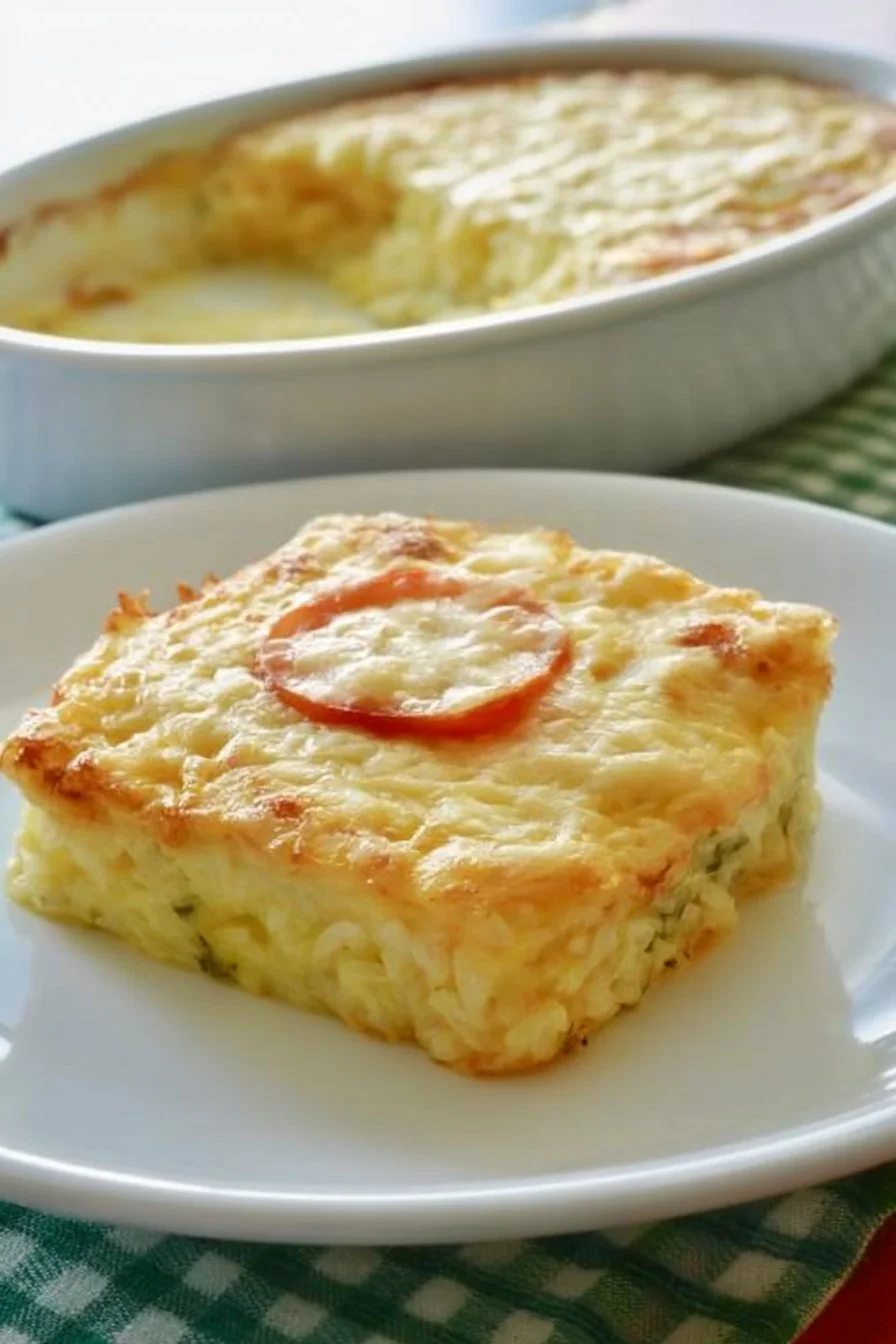Riso al forno con zucchine, pancetta e scamorza