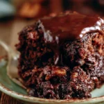 Fetta di Torta al Cioccolato servita su un piatto elegante con decorazioni
