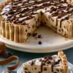 Semifreddo al caffè e cioccolato decorato con scaglie di cioccolato
