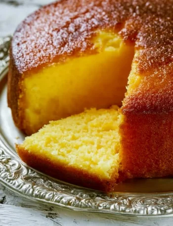 Deliziosa torta sofficissima all'arancia con scorza fresca e succo d'arancia
