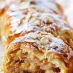 Strudel di mele fatto in casa con mele fresche e pasta sottile
