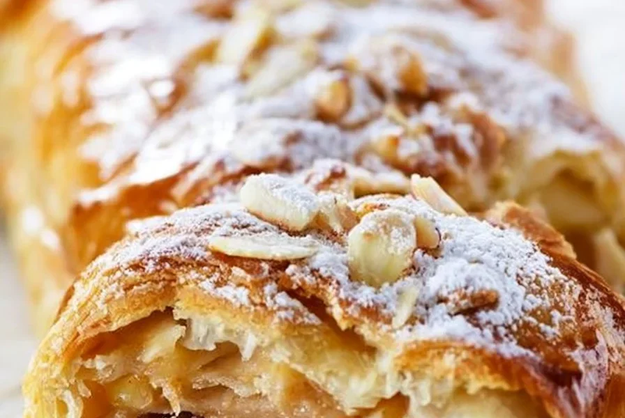 Strudel di mele fatto in casa con mele fresche e pasta sottile