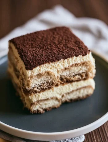 Delizioso tiramisù tradizionale con caffè e mascarpone