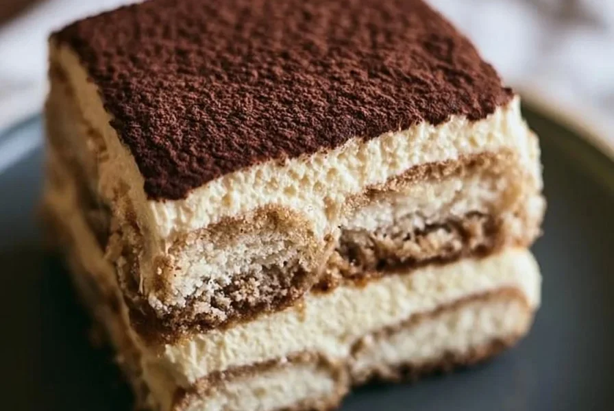 Delizioso tiramisù tradizionale con caffè e mascarpone