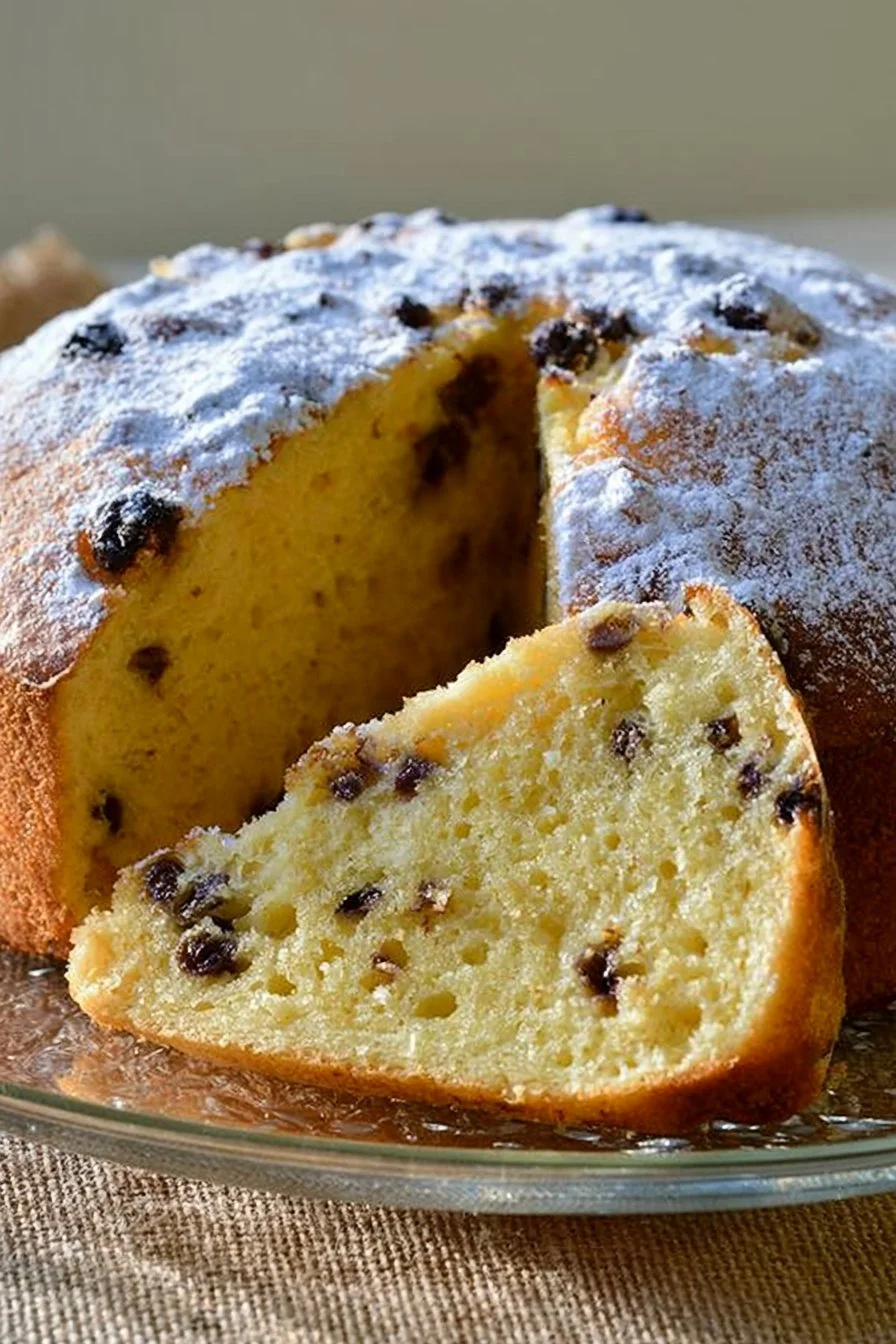 Torta alla panna con banane e gocce di cioccolato