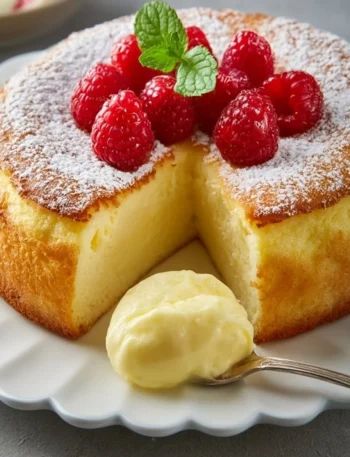 Torta allo Yogurt decorata e pronta da servire