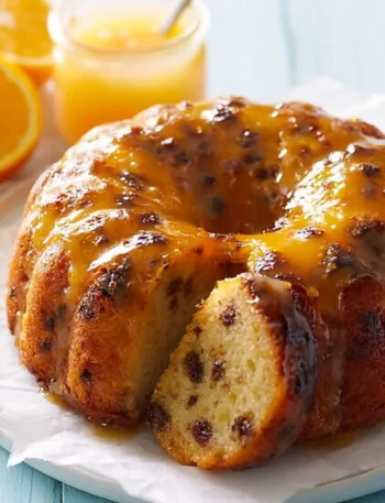 Fetta di torta arancia e cioccolato con guarnizione al cioccolato fondente
