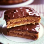 Torta Daim con caramello e cioccolato su un piatto decorativo