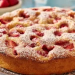 Fetta di torta della Nonna con frutta fresca su un piatto