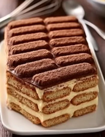 Fetta di torta di biscotti della nonna servita su un piatto