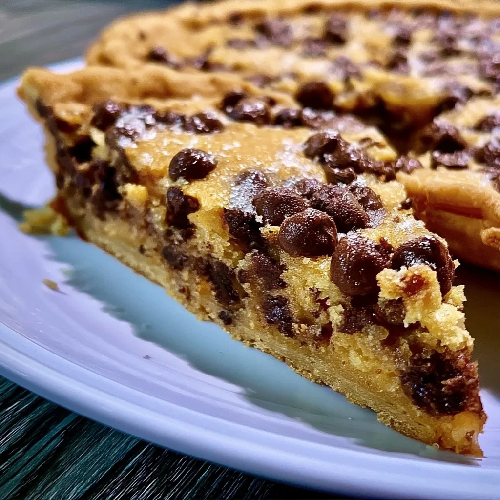 Torta di Cookies al Cioccolato decorata con gocce di cioccolato