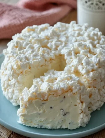 Torta Gelato con Meringhe Sbriciolate su un piatto decorativo
