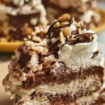 Torta Gelato Pan di Stelle con variegatura di Nutella e panna