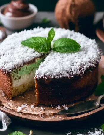 Torta menta cocco e Nutella pronta in 5 minuti con yogurt