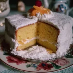 Fetta di Torta Paradiso con crema dolce e soffice