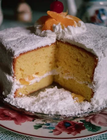 Fetta di Torta Paradiso con crema dolce e soffice
