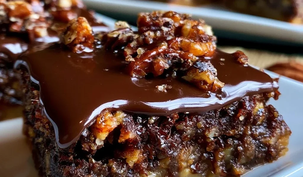Tortini di Fudge con Noci Pecans e Tartarughe succulenti e invitanti.