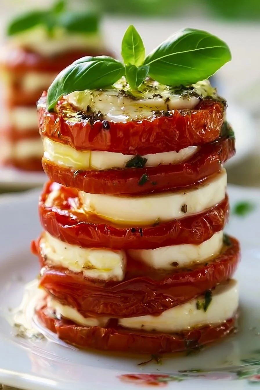 Tortino Caprese con Pomodori Arrosto