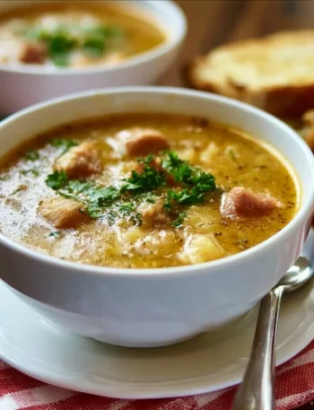 Varie zuppe gourmet e minestre italiane pronte da servire