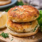 Burger di Merluzzo servito con contorni freschi