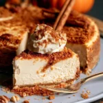 Cheesecake d'Autunno decorata con frutta e spezie autunnali