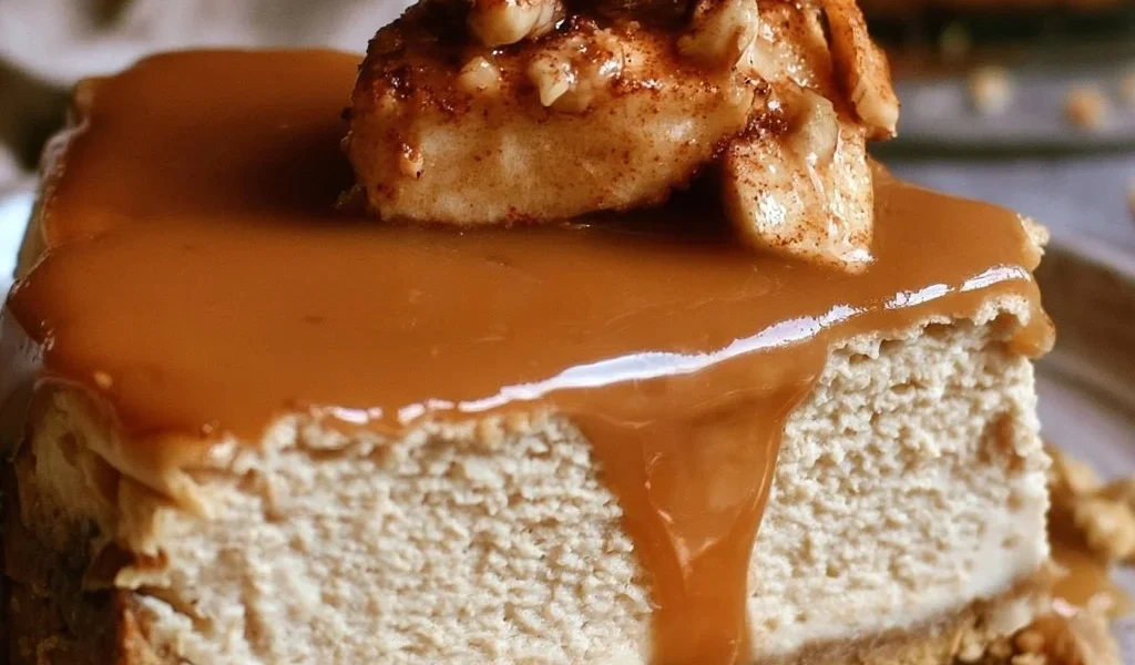 Delizioso Cheesecake di Mele per l'Autunno, perfetto per dessert.