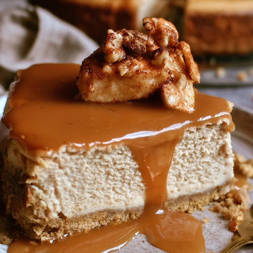 Delizioso Cheesecake di Mele per l'Autunno, perfetto per dessert.