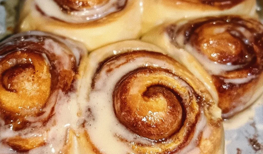 Ciambelle alla cannella morbide e appiccicose su un piatto