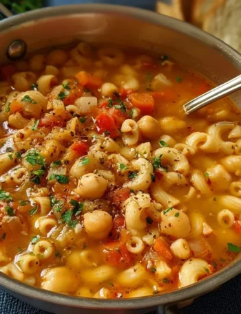 Zuppa di ceci, ricetta italiana facile e sostanziosa con pasta e ceci.