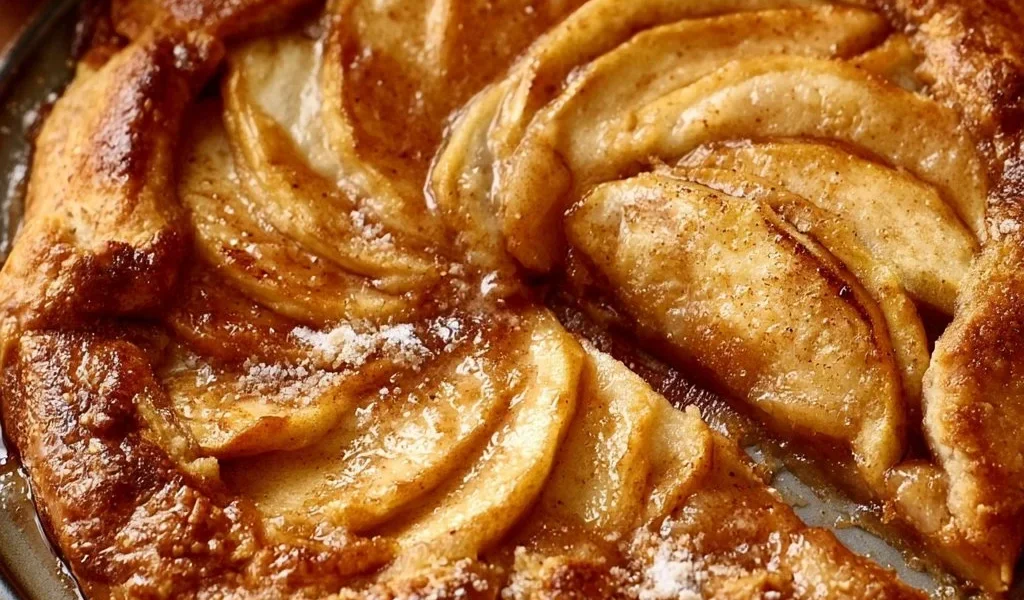Delicious cinnamon apple galette with flaky crust and spiced filling