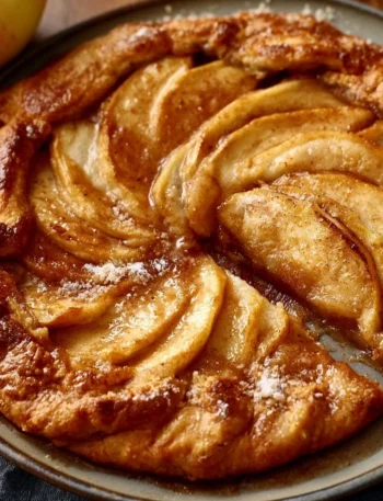 Delicious cinnamon apple galette with flaky crust and spiced filling