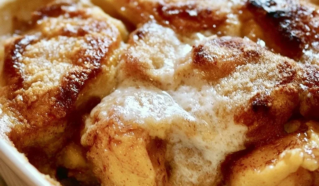 Cobbler di mele appena sfornato con mele succose e crosta dorata