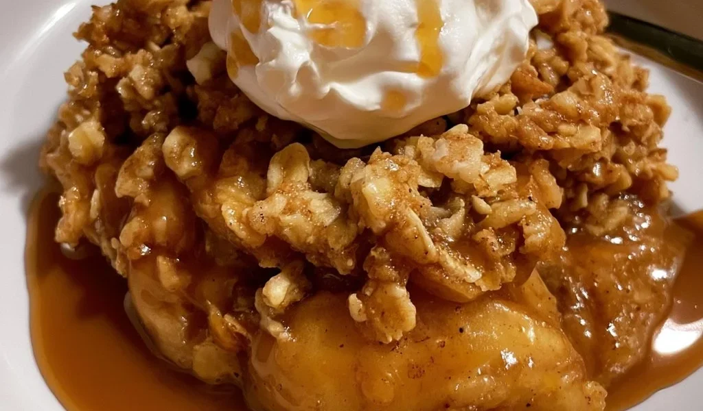 Crumble di Mele preparato in Pentola Lenta, delizioso e facile da fare.