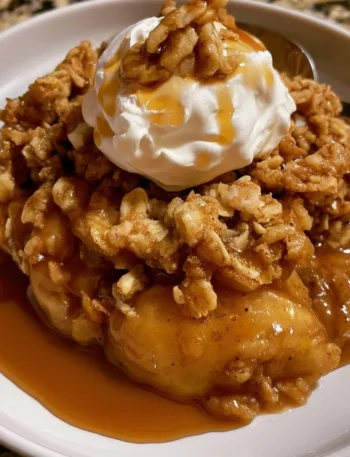 Crumble di Mele preparato in Pentola Lenta, delizioso e facile da fare.