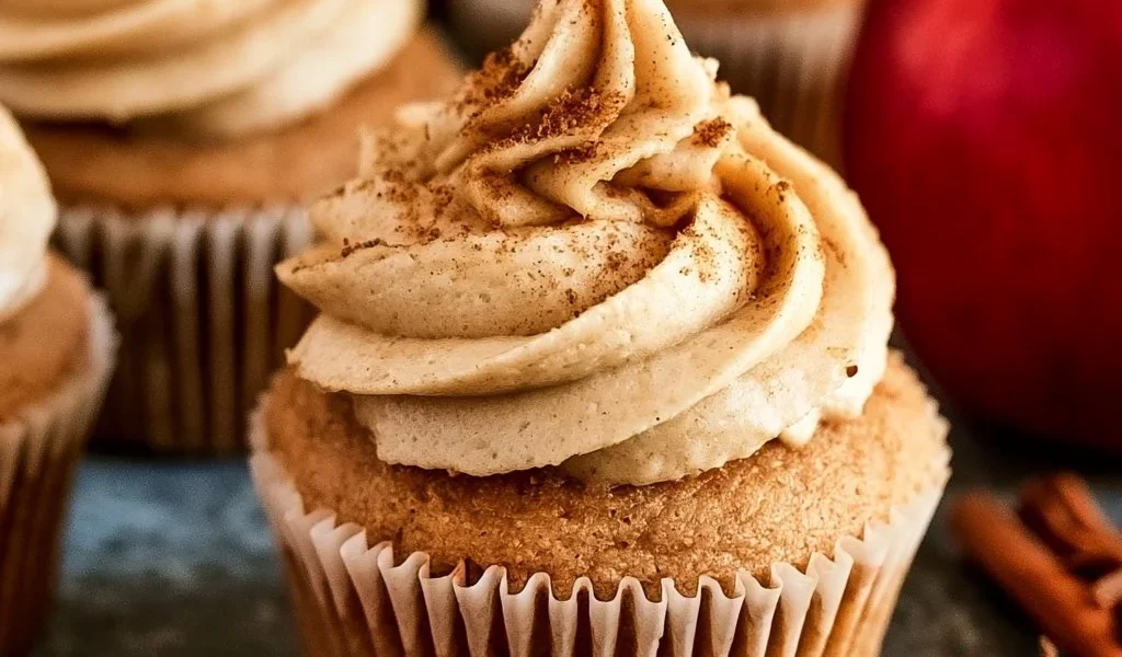 Cupcake di sidro di mele senza glutine con crema di burro speziata