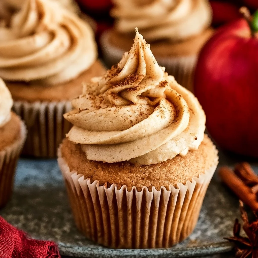 Cupcake di sidro di mele senza glutine con crema di burro speziata