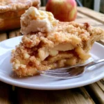 Crostata di Mele Olandese con fette di mela sopra una base croccante