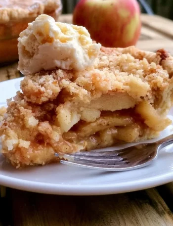 Crostata di Mele Olandese con fette di mela sopra una base croccante