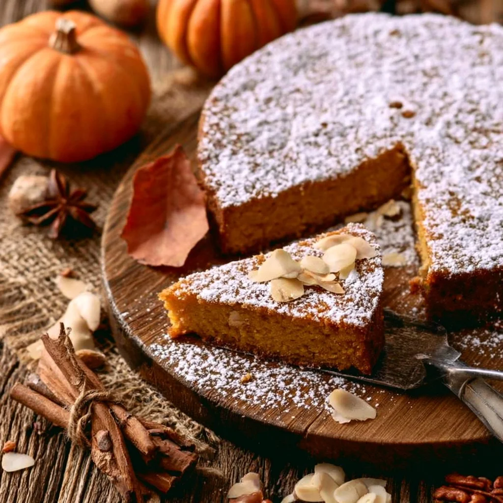 Dolce autunnale senza farina ricco di ingredienti naturali e gustosi.