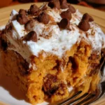 Torta di zucca con gocce di cioccolato e crema di formaggio