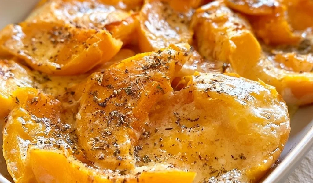 Fast pumpkin and cheese side dish served on a plate