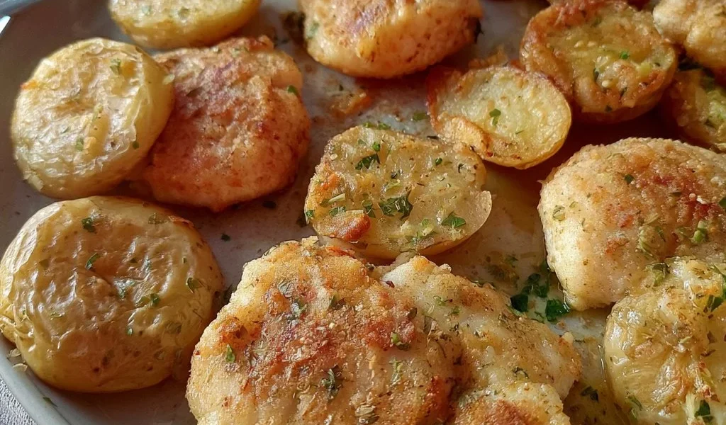 Filetti di merluzzo cucinati con patate al forno