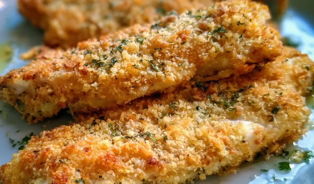 Filetti di merluzzo croccanti al forno serviti con contorni freschi